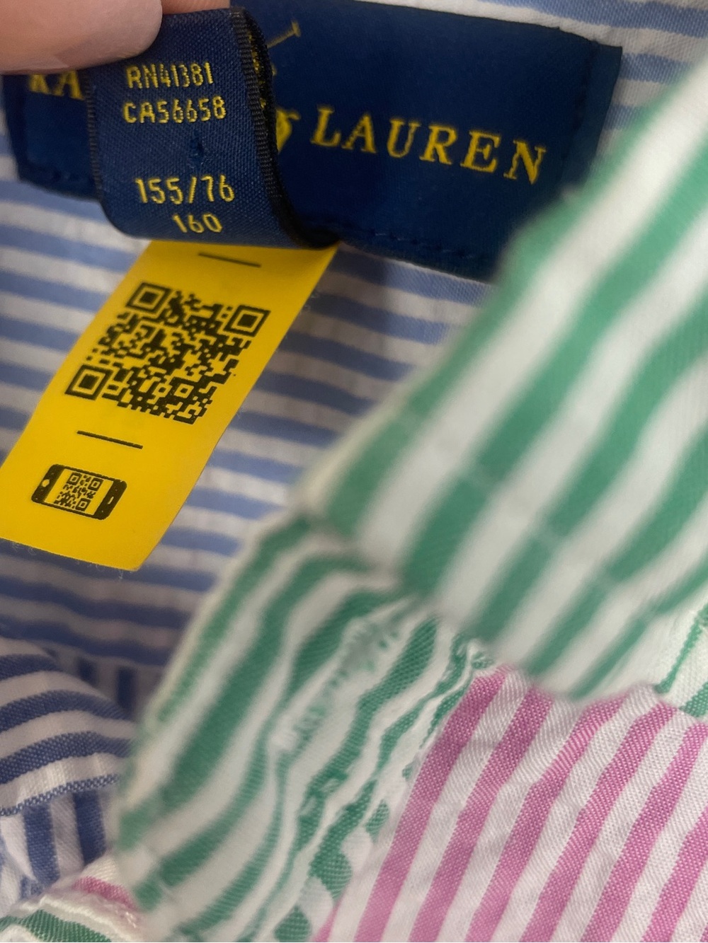 Ralph Lauren Striped Seersucker Fun Shirtdress Size 16 - Picture 5 of 10